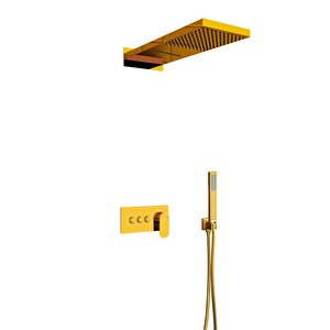 Ankastre Comfort Panel Şelale Duş Seti Altın Gold Fau110-g