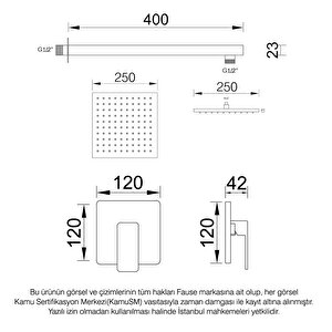 Ankastre Duş Seti Tetra Siyah Fau102-b