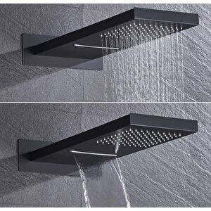 Ankastre Comfort Panel Şelale Duş Seti Siyah Fau111-b