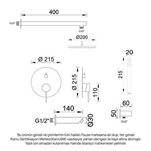 Tam Ankastre Duş Seti Adonis Fau107