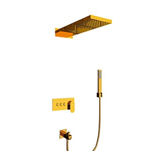 Ankastre Comfort Panel Şelale Duş Seti Altın Gold Fau111-g