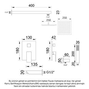 Tam Ankastre Duş Seti Tetra Siyah Fau106-b