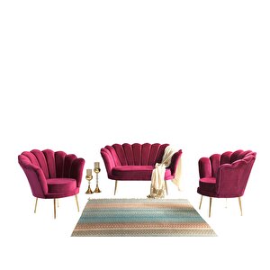 İnci Bordo 2+1+1 Çay Seti (salon, Balkon, Cafe Ofis)