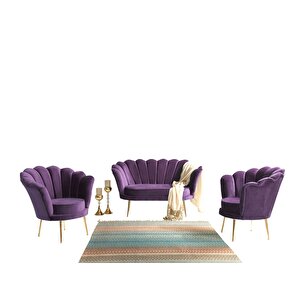 İnci Mürdüm 2+1+1 Çay Seti (salon, Balkon, Cafe Ofis)
