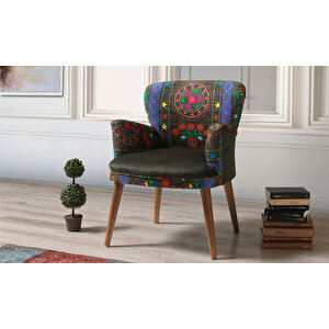Etnik Desen Yeşil 2+1+1 Çay Seti (balkon, Salon, Ofis, Cafe)