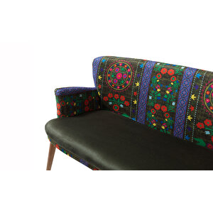 Etnik Desen Yeşil 2+1+1 Çay Seti (balkon, Salon, Ofis, Cafe)