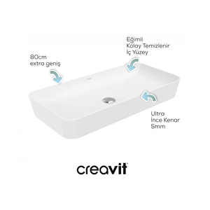 Ul080 Ultra Dikdörtgen Çanak Lavabo 80 Cm