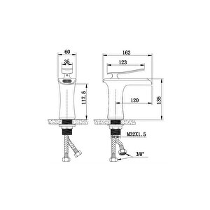 Lavabo Bataryası Şelale Altın Gold Klb102-g