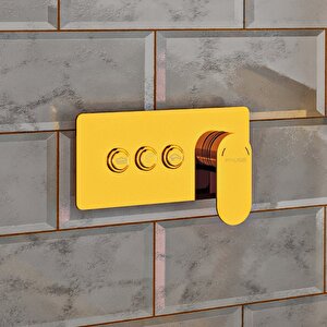 Ankastre Banyo Bataryası Comfort 3 Yönlü Gold Kab103-3g