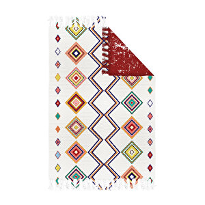 Karnaval Home Babil Seri 048 Çok Renkli Zigzag Etnik Desenli  Kara Tezgah Çift Taraflı Kilim