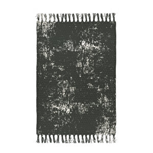Babil Seri 016 Gri Beyaz Zigzag Desenli  Kara Tezgah Çift Taraflı Kilim 80x300 cm