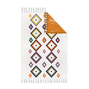 Babil Seri 043 Çok Renkli İskandinav Etnik Desenli   Kara Tezgah Çift Taraflı Kilim 150x230 cm