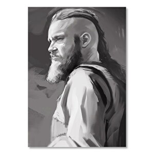 Ragnar Lothbrok Siyah Beyaz Görsel 50x70 cm