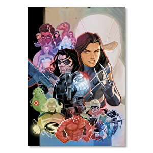 Marvel Karekterler Çizim Görseli 50x70 cm