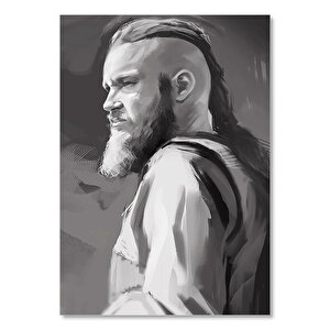 Ragnar Lothbrok Siyah Beyaz Görsel 25x35 cm