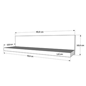 Rubi Duvar Rafı Antrasit Beyaz 40 Cm 3'lü Set