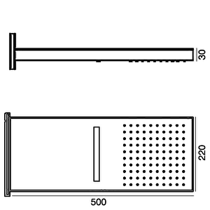 Ankastre Panel Tepe Duş Başlığı Şelale Siyah Ktd110-b
