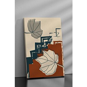 3'lü Set Line Art Last Leaves Kanvas Tablo 40x60 cm