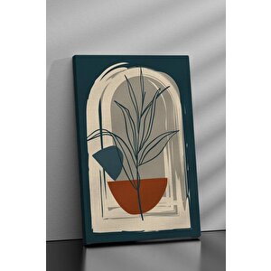 3'lü Set Line Art Last Leaves Kanvas Tablo 40x60 cm