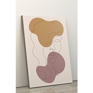 3'lü Set Line Art Butterfly Portrait Kanvas Tablo 40x60 cm