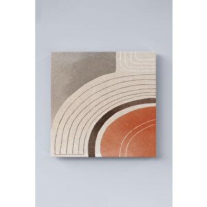 3'lü Set Minimal Orange Art Kanvas Tablo