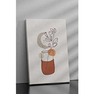3'lü Set Line Art Flower Kanvas Tablo