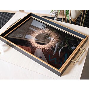 Dekorati̇f Lux Sunum Tepsi̇si̇ 30x45 cm