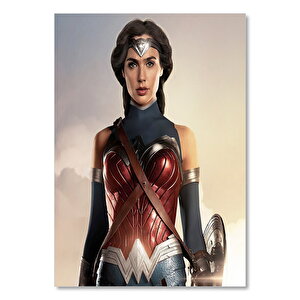 Wonder Woman Portre Bulutlar Arka Plan 35x50 cm