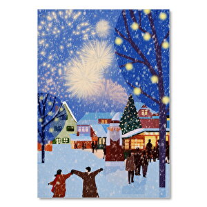 Yılbaşı Kutlaması Çiftler 25x35 cm