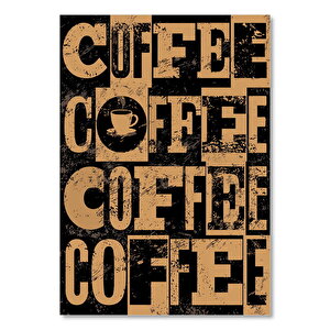 Siyah Zeminde Kahve Figürlü Yazı Görseli 25x35 cm