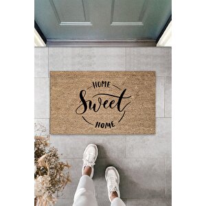 Dış Ve Iç Mekan Siyah Kapı Önü Paspası Home Sweet Home Desen Paspas