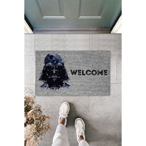 Modern Dijital Baskı - Gri Darth Vader - Kapı Önü Paspası