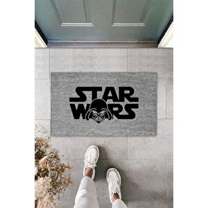 Modern Dijital Baskı - Gri Star Wars Paspas- Kapı Önü Paspası