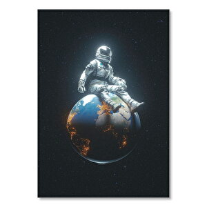 Dünyadaki Astronot Gezegen Uzay 25x35 cm