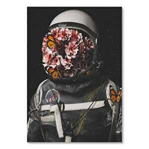 Çiçek Yüzlü Astronot Görseli Sanat 35x50 cm
