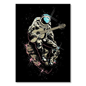 Göktaşı Üstünde Gitar Çalaın Astronot Görseli 35x50 cm