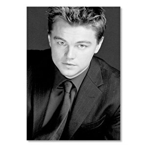 Leonardo Di Caprio Gençlik Portre Siyah Beyaz 50x70 cm