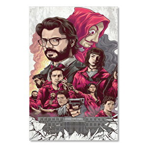 La Casa De Papel Tüm Karakterler Karikatürize 25x35 cm