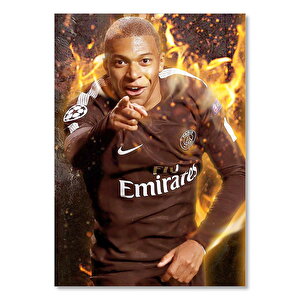 Paris Saint Germain Formalı Mbappe Ve Alevler 35x50 cm