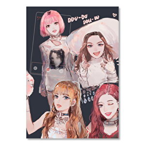 Blackpink Pop Grubu Anime Çizim