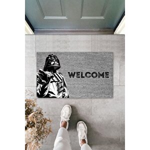 Modern Dijital Baskı - Gri Star Wars, Darth Vader - Kapı Önü Paspası 70x45cm
