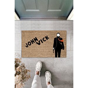 Modern Dijital Baskı -kahverengi John Wick1 - 70x45 Cm - Kapı Önü Paspası