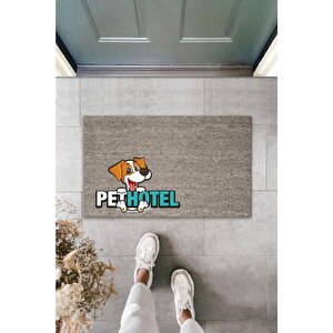 Dijital Baskı Gri Köpekli Pet Hotel Dekoratif Kapı Paspası Ps1320