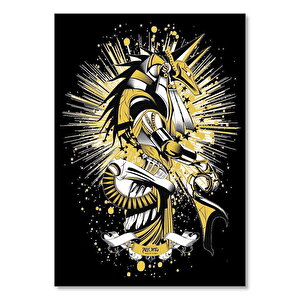 Altın Renkli Anubis Siyah Arkaplan 50x70 cm