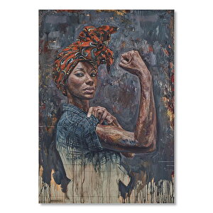 Güçlü Siyahi Kadın Yağlı Boya Görseli 50x70 cm