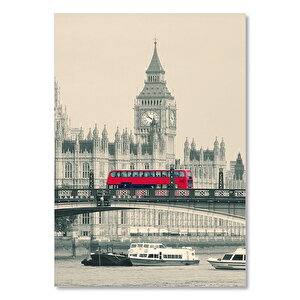 Londra Big Ben Köprü Ve Kırmızı Otobüs