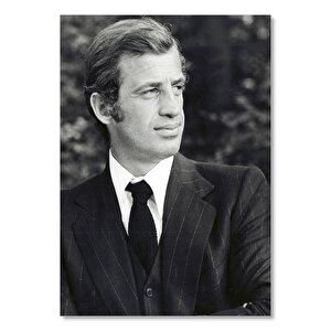 Jean Paul Belmondo Gençlik Takım Elbiseli Siyah Beyaz 50x70 cm