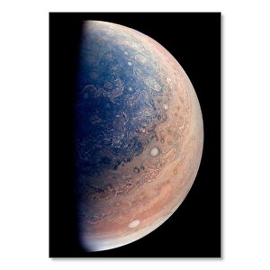 Jüpiter Yarım Portre Karanlık Uzay Arka Plan 50x70 cm