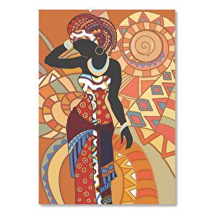 Afrikalı Kadın Ve Tribal Desenler 35x50 cm
