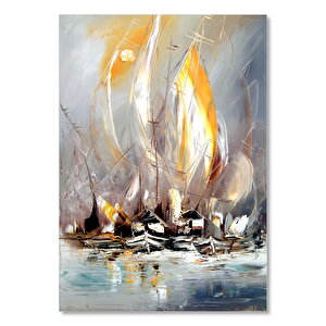 Yelkenli Gemiler Yağlı Boya Resim 50x70 cm